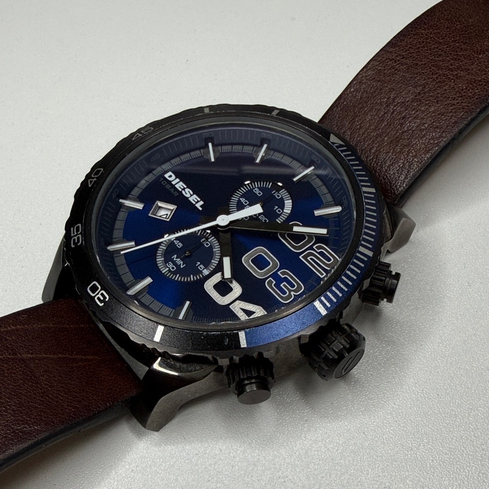 Diesel DZ-4312 Leather Watch with Blue Face